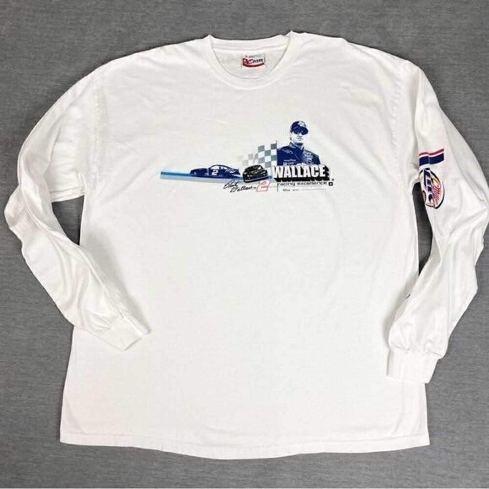 Vintage NASCAR Chase Tag Rusty Wallace Racing Experience White LS Men’s Size XL